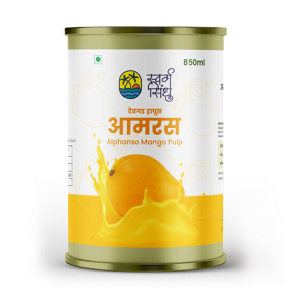 Devgad Alphonso Aamras (Mango pulp)- 850ml 100% Natural – Swarg Sindhu